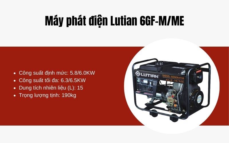 Máy phát điện Lutian 6GF-MME