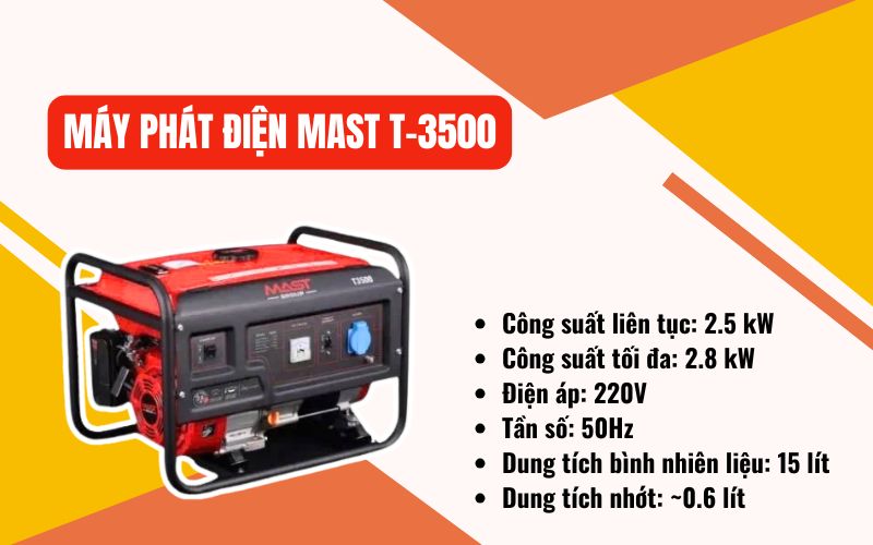 Máy phát điện Mast T-3500