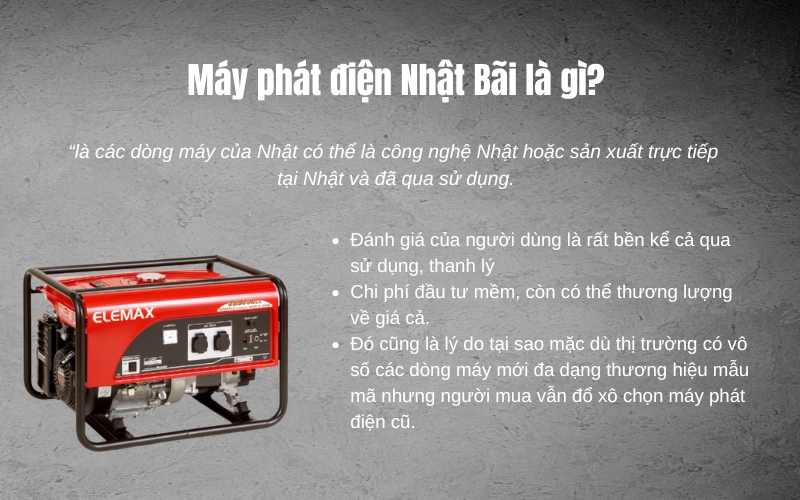 Máy phát điện Nhật Bãi là gì