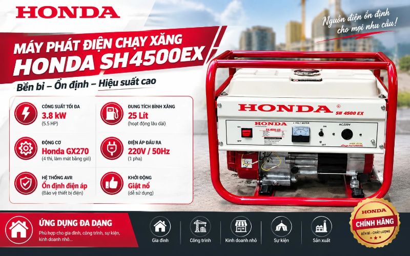 Máy phát điện chạy xăng Honda SH4500EX