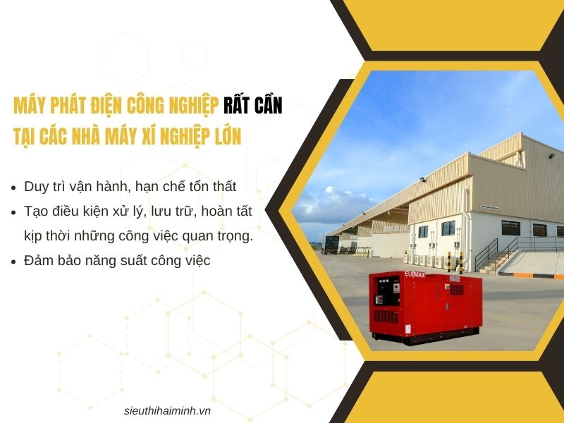 Máy phát điện công nghiệp rất cần tại các nhà máy xí nghiệp lớn