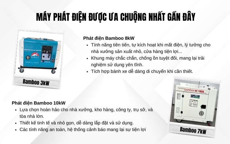  Máy phát điện được ưa chuộng nhất gần đây