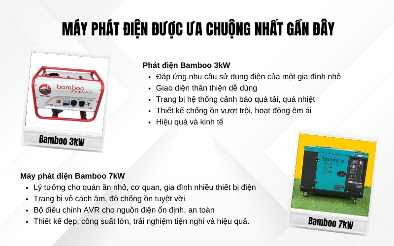  Máy phát điện được ưa chuộng nhất gần đây