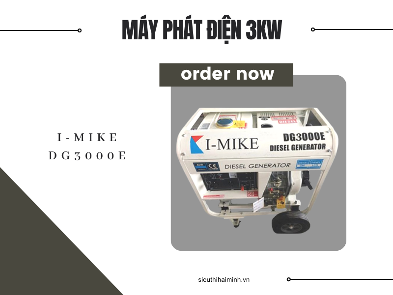 Máy phát điện gia đình chạy dầu I-MIKE DG3000E