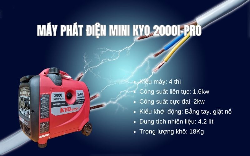 Máy phát điện mini Kyo 2000I-Pro