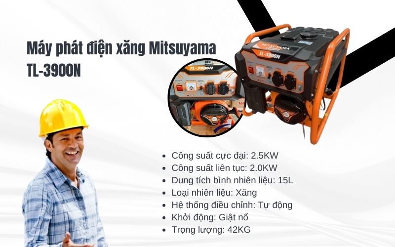 Máy phát điện xăng Mitsuyama TL-3900N