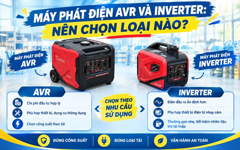 Máy phát điện xoay chiều AVR và Inverter: Nên chọn loại nào
