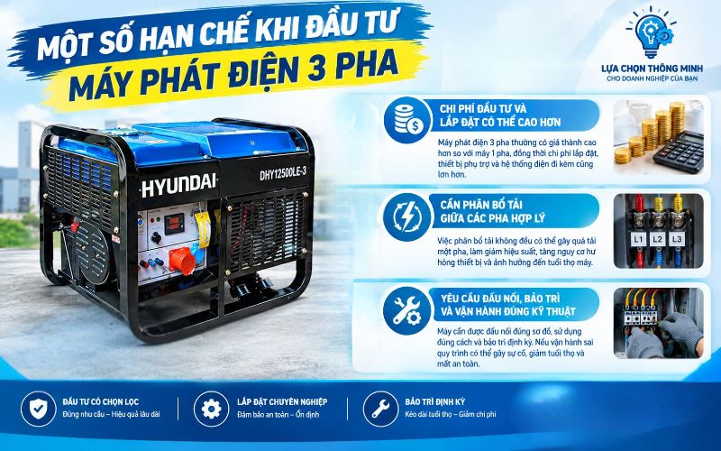 Một số hạn chế khi đầu tư máy phát điện 3 pha