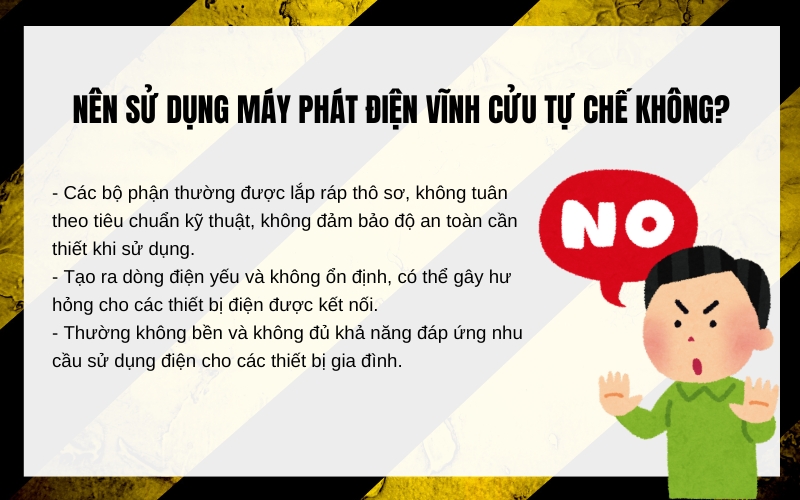 Nên sử dụng máy phát điện vĩnh cửu tự chế không