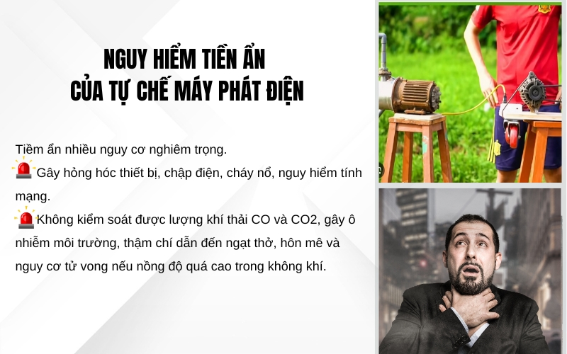 Nguy hiểm tiền ẩn của tự chế máy phát điện