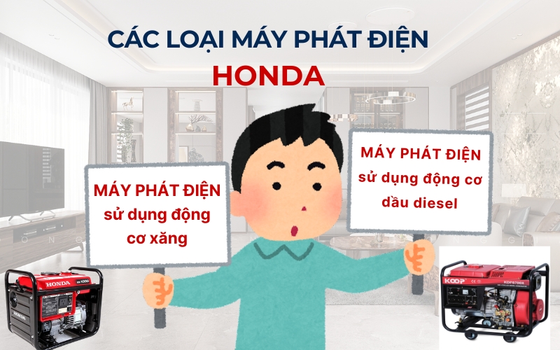 máy phát honda chạy xăng và chạy dầu
