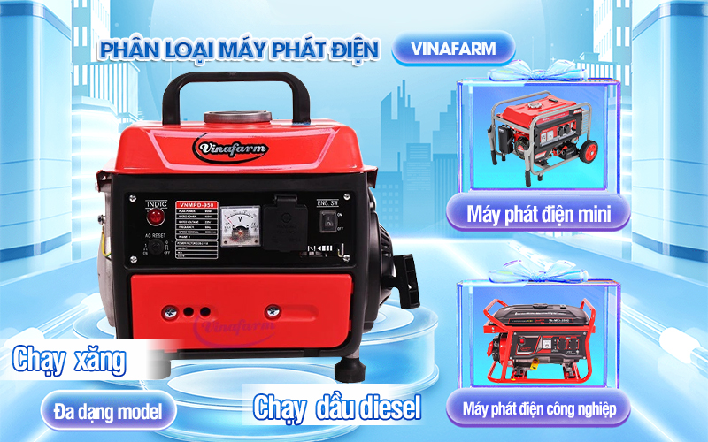 Phân loại những dòng máy phát điện của Vinafarm