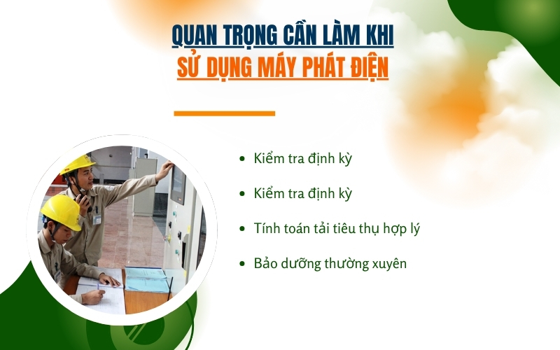 Quan trọng cần làm khi sử dụng máy phát điện