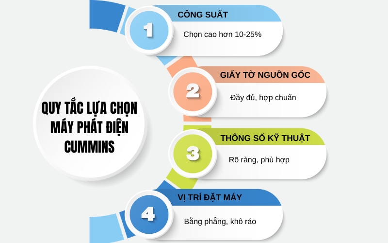 Quy tắc lựa chọn máy phát điện Cummins