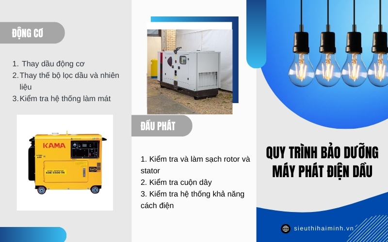 Quy trình bảo dưỡng máy phát điện chạy dầu