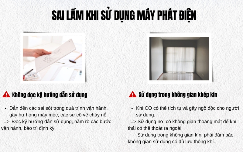 Sai Lầm Khi Sử Dụng Máy Phát Điện