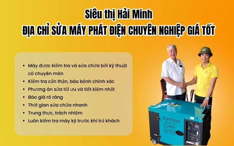 Siêu thị Hải Minh sửa máy phát điện chuyên nghiệp