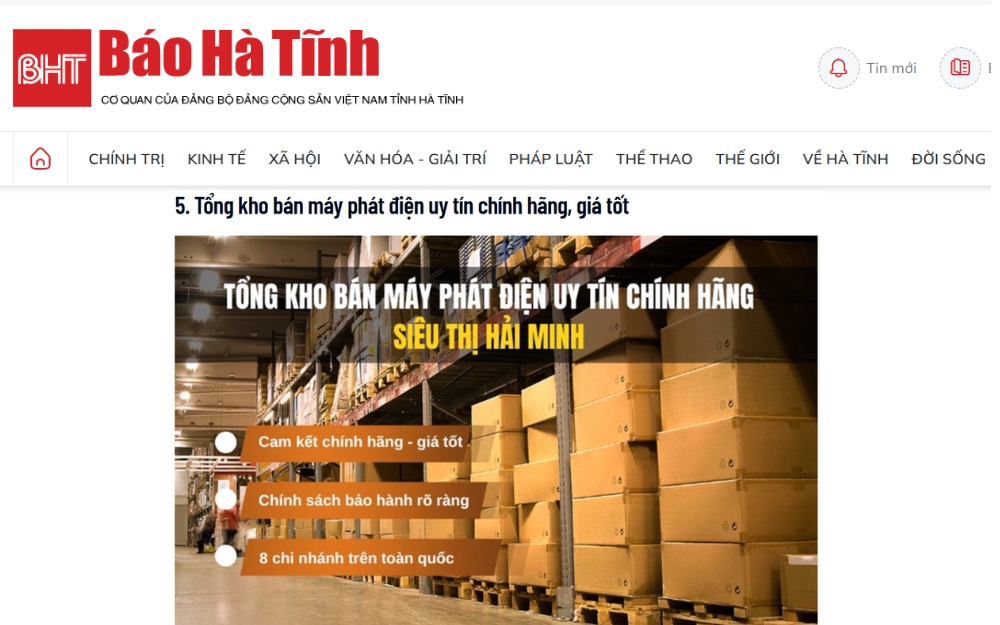 Siêu thị Hải Minh – Địa chỉ cho thuê máy phát điện chất lượng