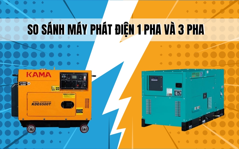So Sánh Máy Phát Điện 1 Pha Và 3 Pha