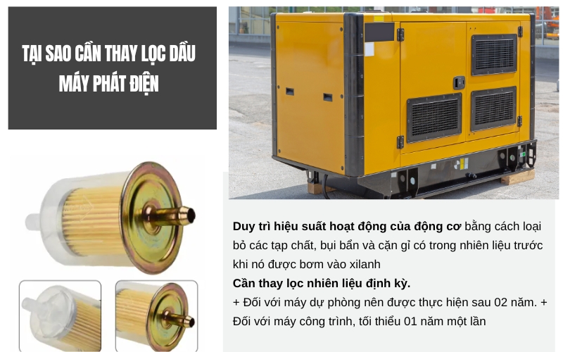 Tại sao cần thay lọc dầu máy phát điện
