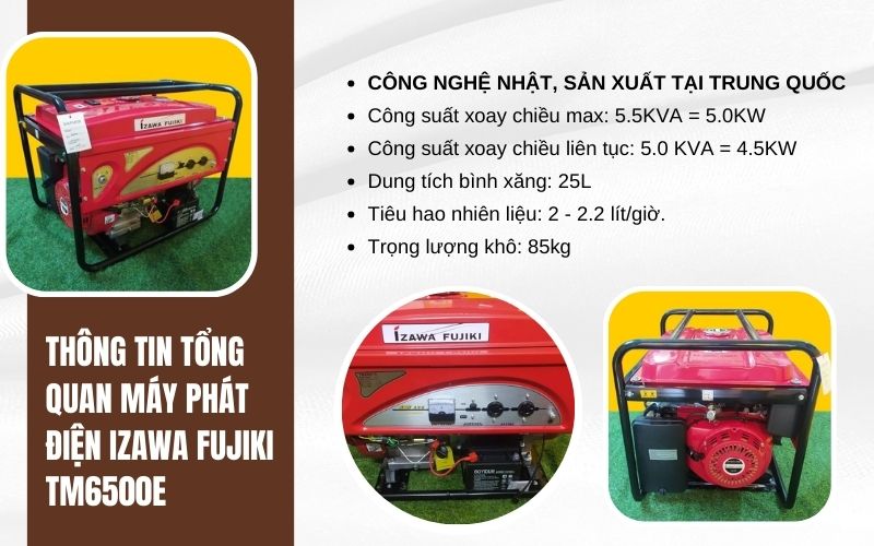 Thông tin tổng quan may phat dien Izawa Fujiki TM6500E