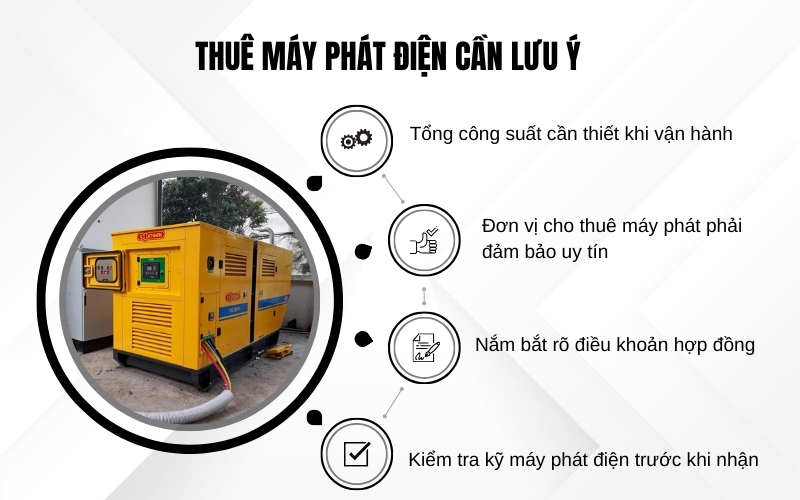 Thuê máy phát điện cần lưu ý