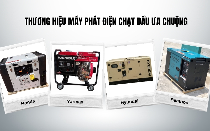 Thương hiệu máy phát điện chạy dầu ưa chuộng