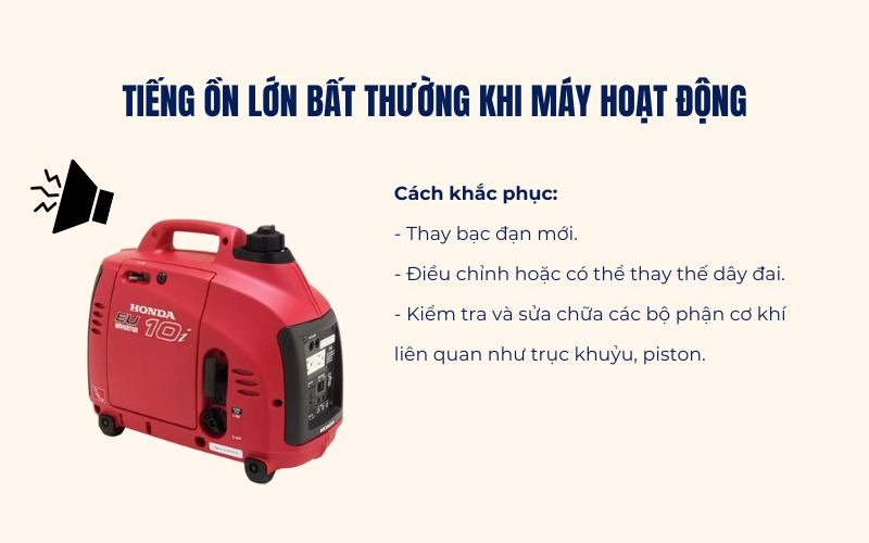Tiếng ồn lớn bất thường khi máy hoạt động