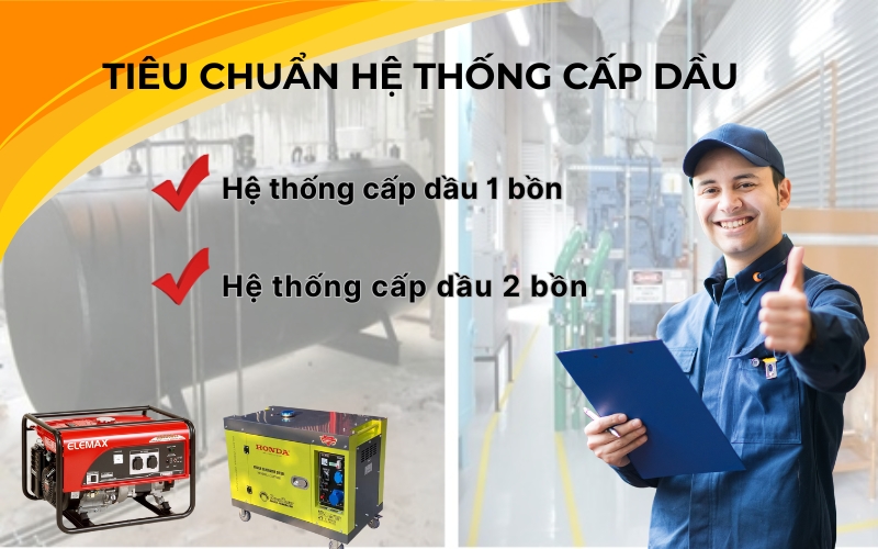 tiêu chuẩn hệ thống cấp dầu khi lắp máy phát điện