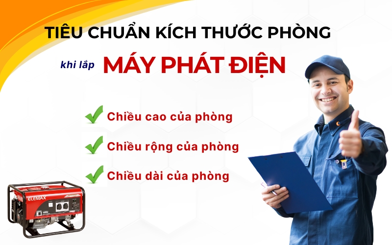 tiêu chuẩn kích thước phòng khi lắp máy phát điện