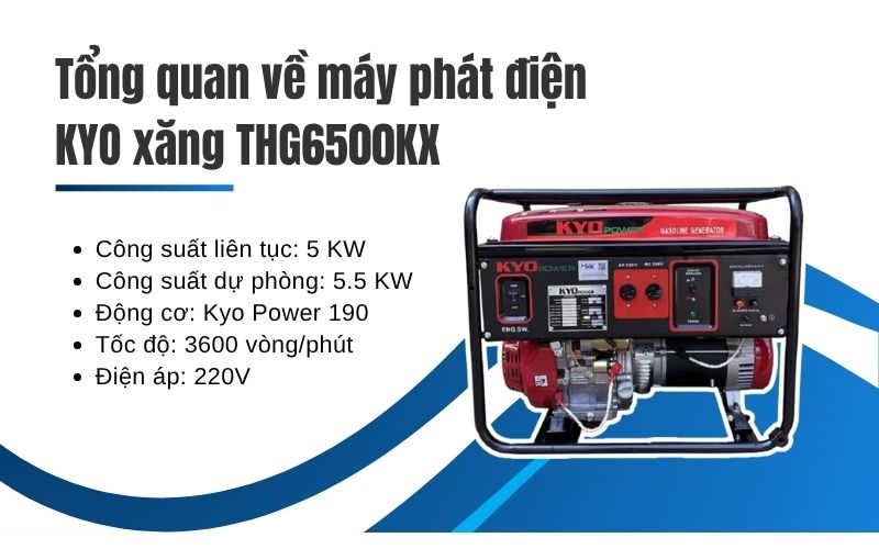 Tổng quan về máy phát điện KYO xăng THG6500KX