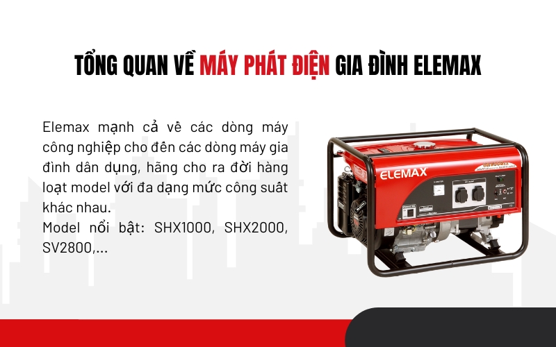 Tổng quan về máy phát điện gia đình Elemax
