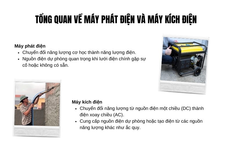 Tổng quan về máy phát điện và máy kích điện