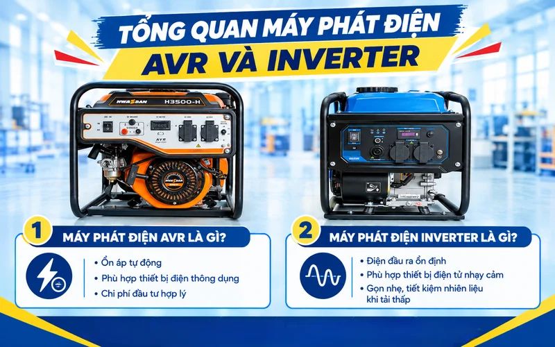 Tổng quan về máy phát điện xoay chiều Avr và Inverter