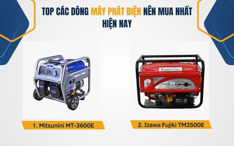 Top dòng máy phát điện gia đình chạy xăng nên mua