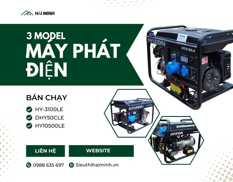 Top những sản phẩm máy phát điện hyundai nổi bật