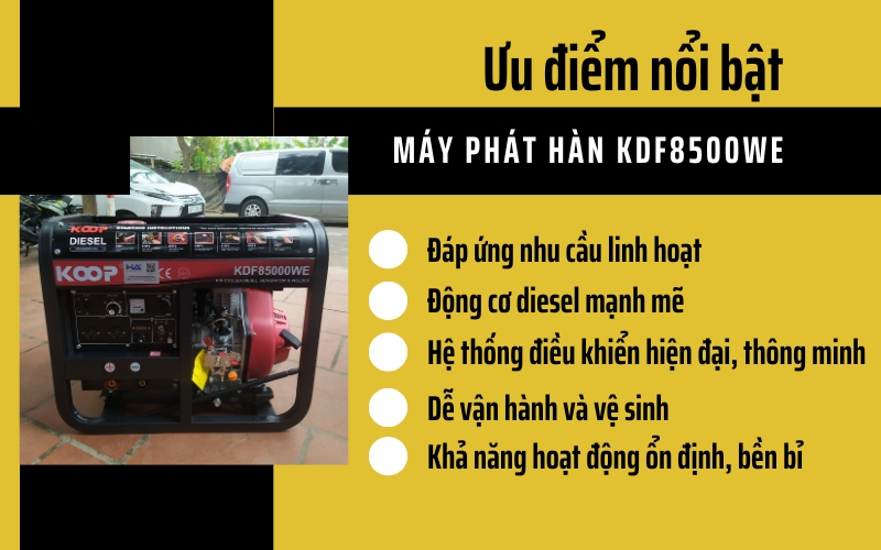 Ưu điểm nổi bật của Máy phát hàn KDF8500WE