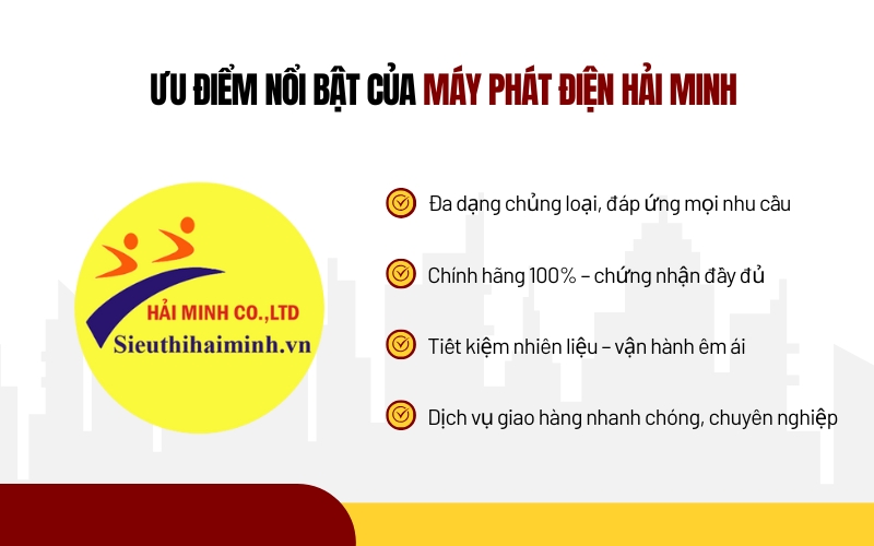 Ưu điểm nổi bật của máy phát điện Hải Minh 