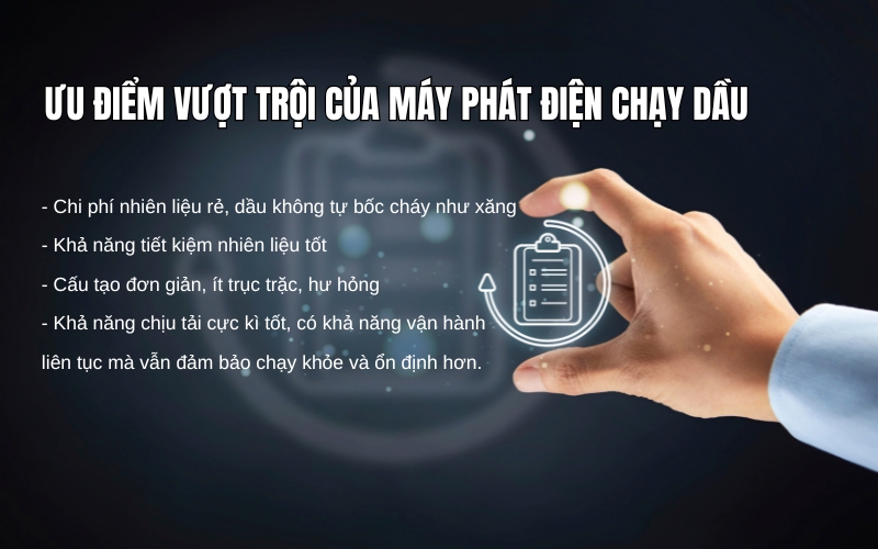 Ưu điểm vượt trội của máy phát điện chạy dầu