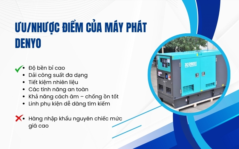 Ưunhược điểm của máy phát Denyo