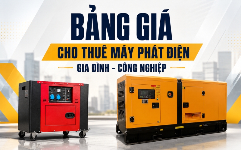 Bảng Giá Cho Thuê Máy Phát Điện Gia Đình - Công Nghiệp