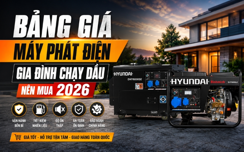 Bảng giá máy phát điện gia đình chạy dầu