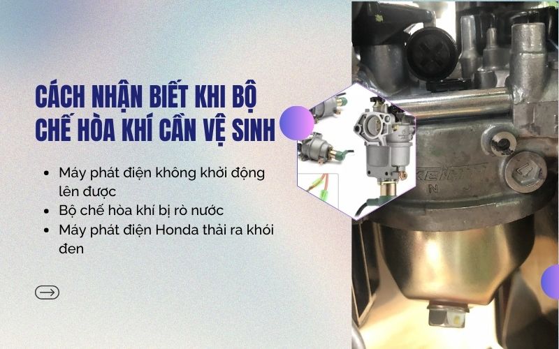 Cách nhận biết khi bộ chế hòa khí cần vệ sinh