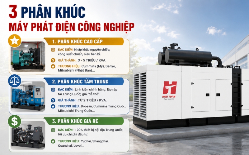 Cân nhắc chất lượng và giá thành, chọn chủng loại máy phát phù hợp