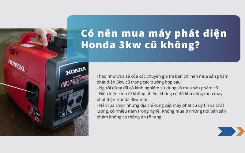 Có nên mua máy phát điện Honda 3kw cũ không?