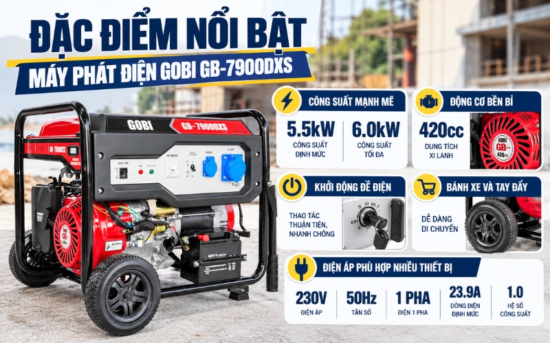 Đặc điểm nổi bật của máy phát điện GOBI GB-7900DXS
