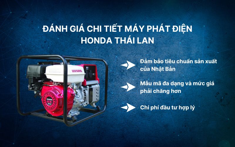 Đánh giá chi tiết máy phát điện Honda Thái Lan