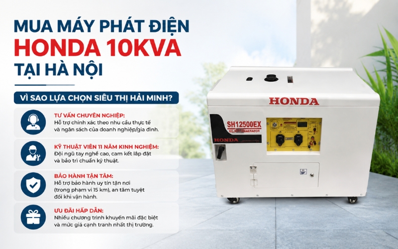 Địa chỉ mua máy phát điện honda 10kva uy tín tại Hà Nội