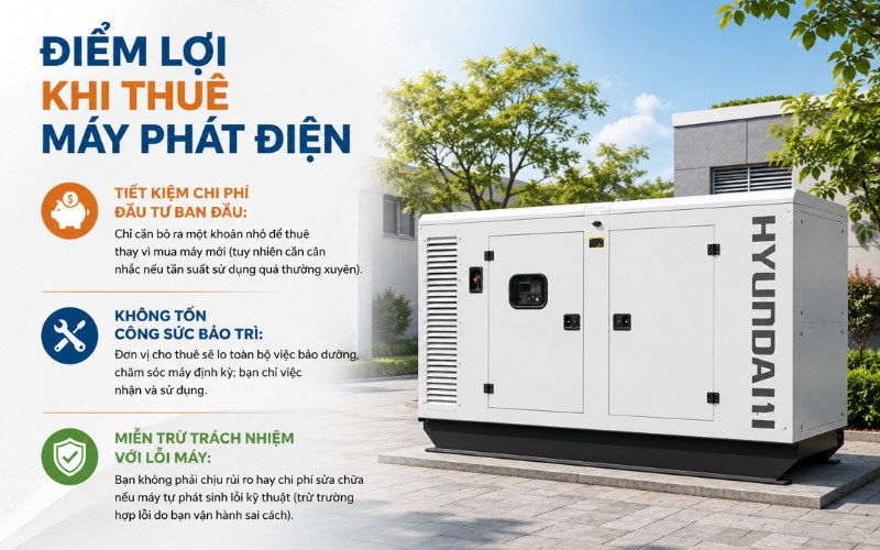 Điểm lợi khi thuê máy phát điện
