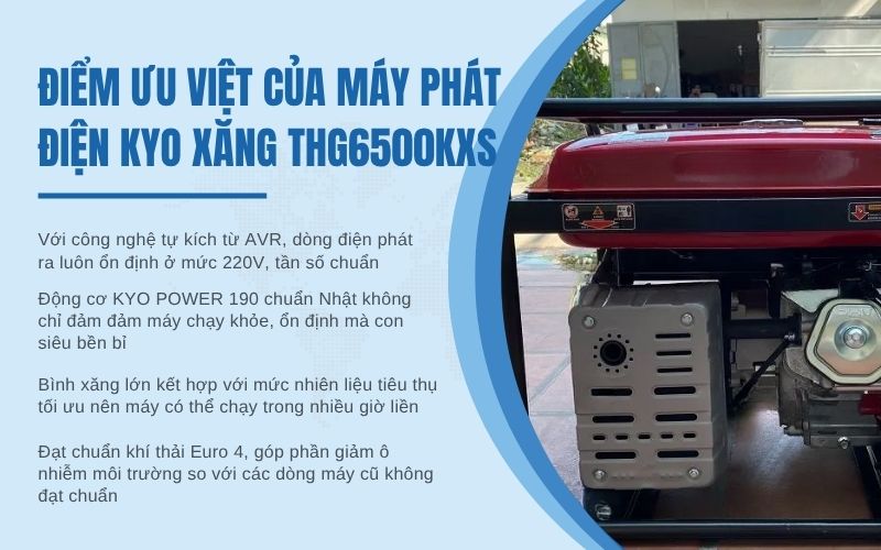Một số điểm ưu việt của máy phát điện KYO xăng THG6500KXS